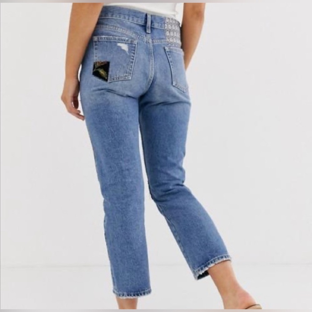 We the Free | Poppy Patch Straight Leg Jeans | 27 | Stillwater Indigo - Picture 3 of 8